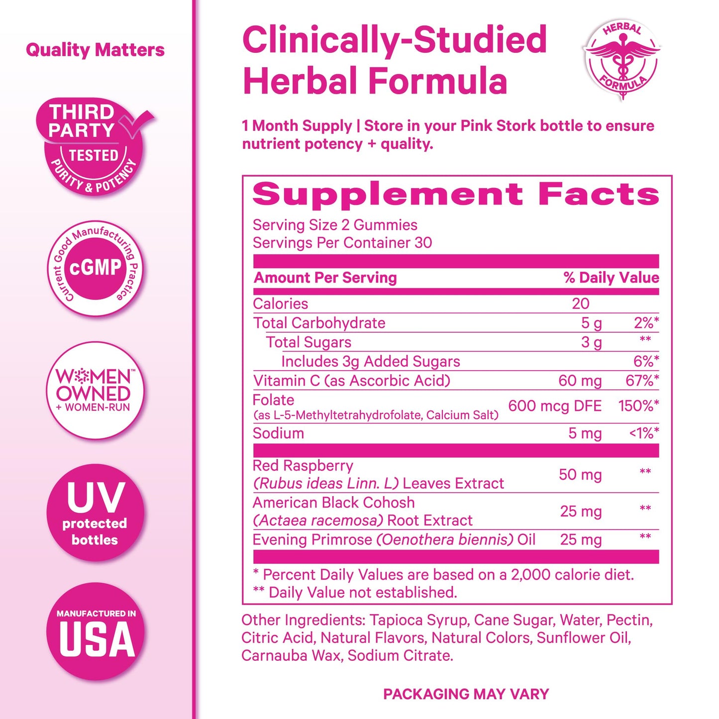 Pink Stork Hormone Balance Gummies for Women Gummy 60 Count