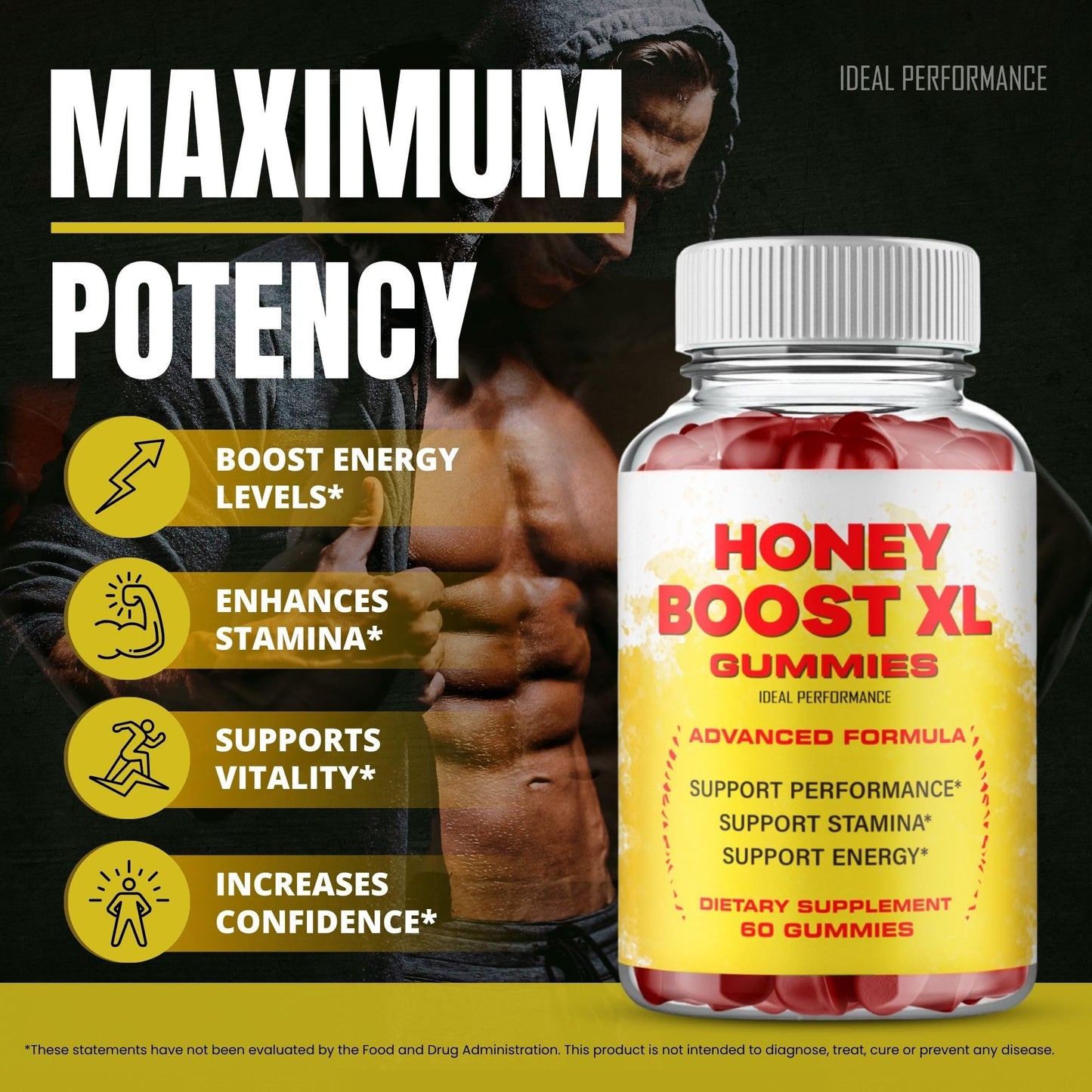 IDEAL PERFORMANCE Honey Boost XL Gummies 120 Count