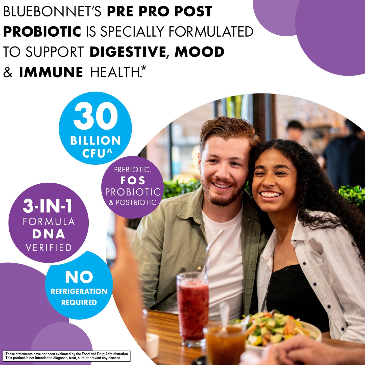 BlueBonnet Pre Pro Post Probiotic 30 Billion CFU Capsules, 30 Count