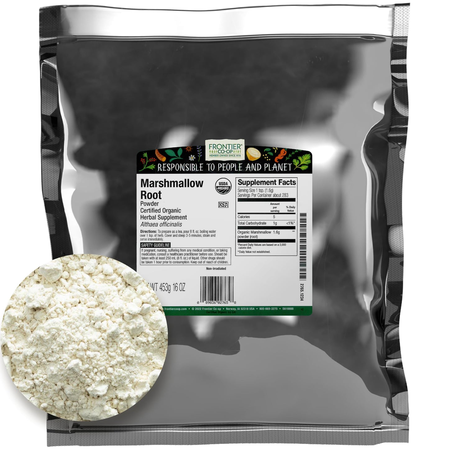 Frontier Co-op Organic Marshmallow Root Powder, 16 oz