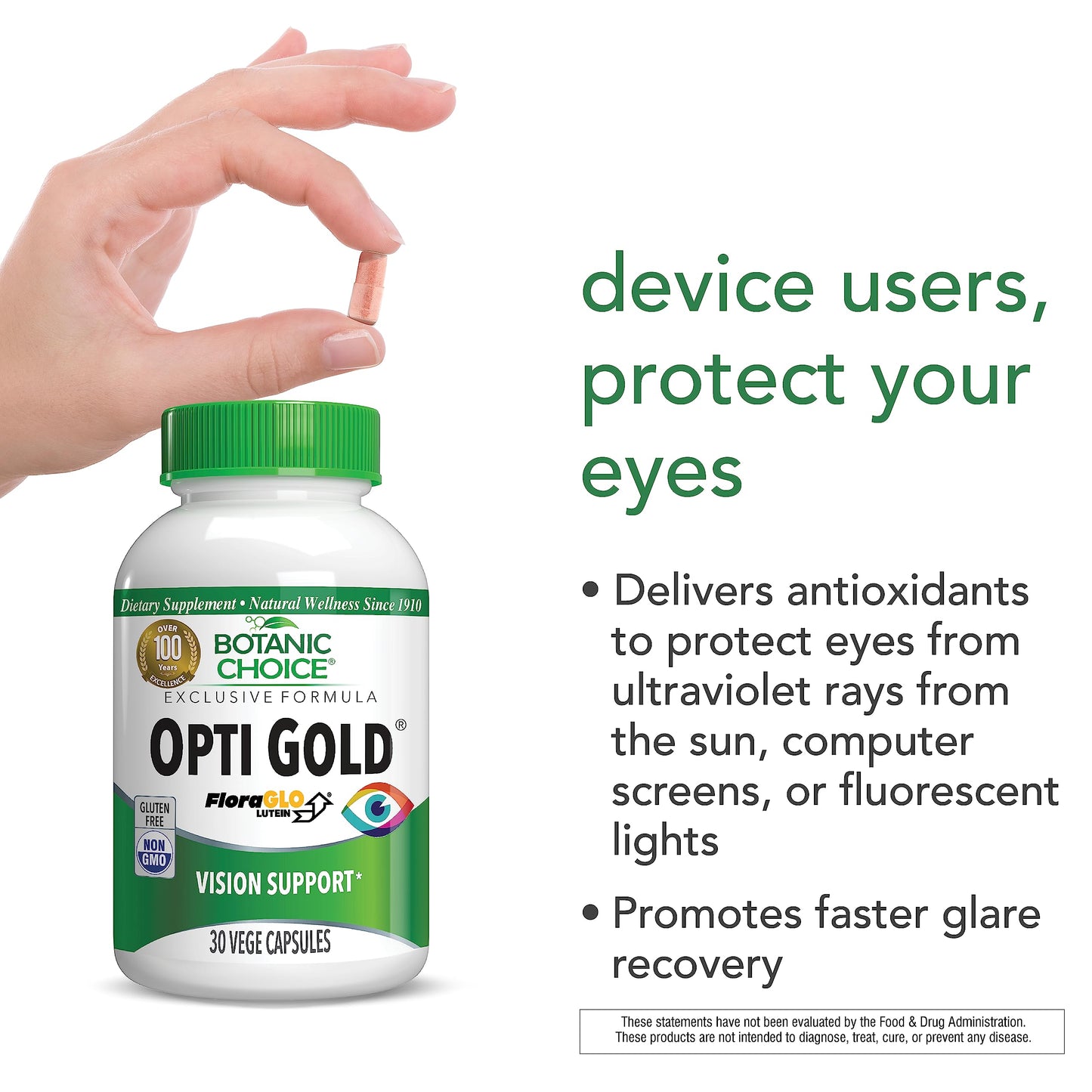Botanic Choice Opti Gold Vision Eye Health Support Capsules 30 Count