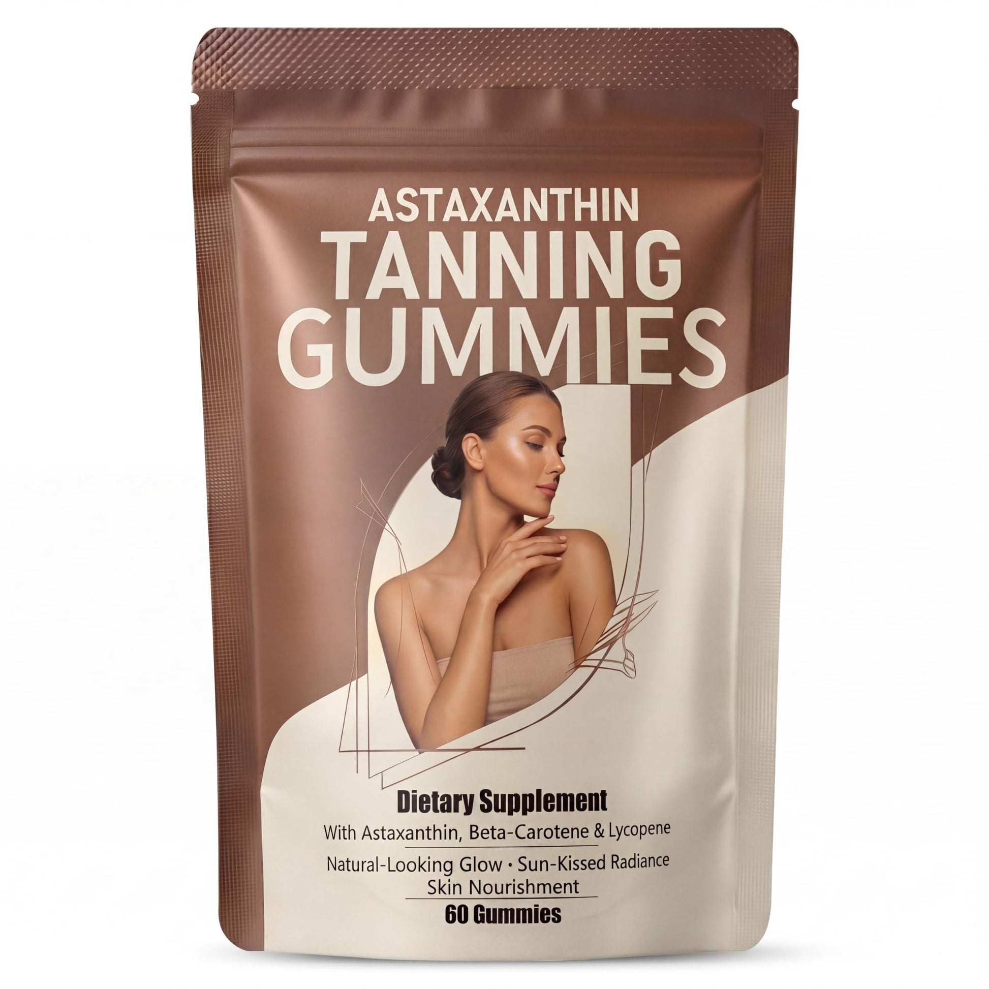 Lirotiec Tanning Gummies with Astaxanthin, Vitamin C & Vitamin E, Beta-Carotene – Sunless Tanning Supplement Gummy, 60 Count
