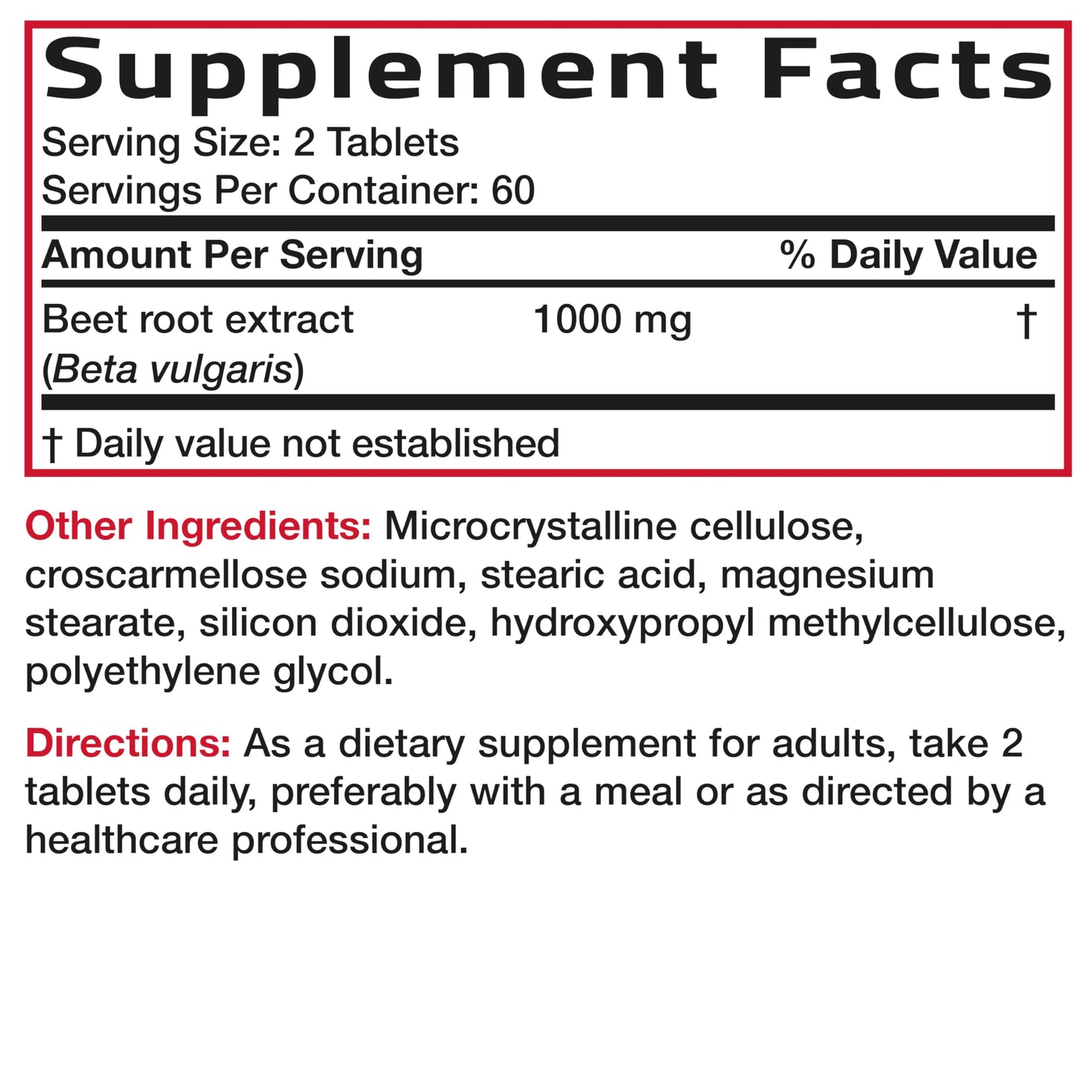 Bronson Beet Root Double Strength Non-GMO Tablet 120 Count