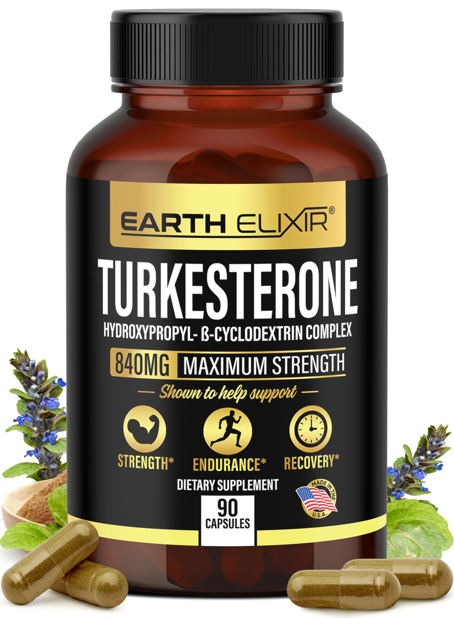 Earth Elixir Turkesterone 840 mg Capsule 90 Count