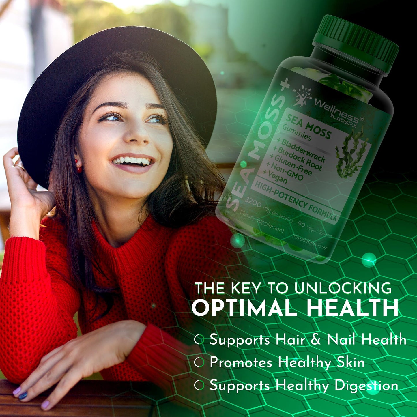 WELLNESS LABSRX Sea Moss Gummies, 90 Count