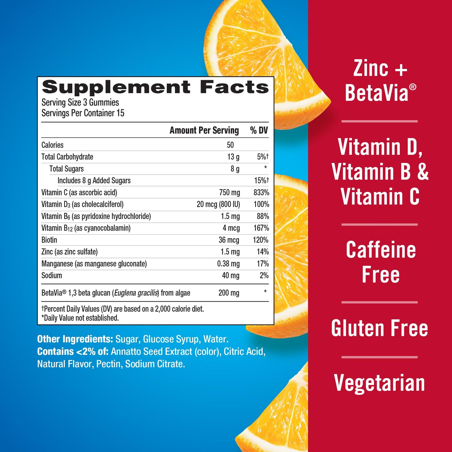 Emergen-C Vitamin C 750mg Immune Support Gummies, 45 Gummies