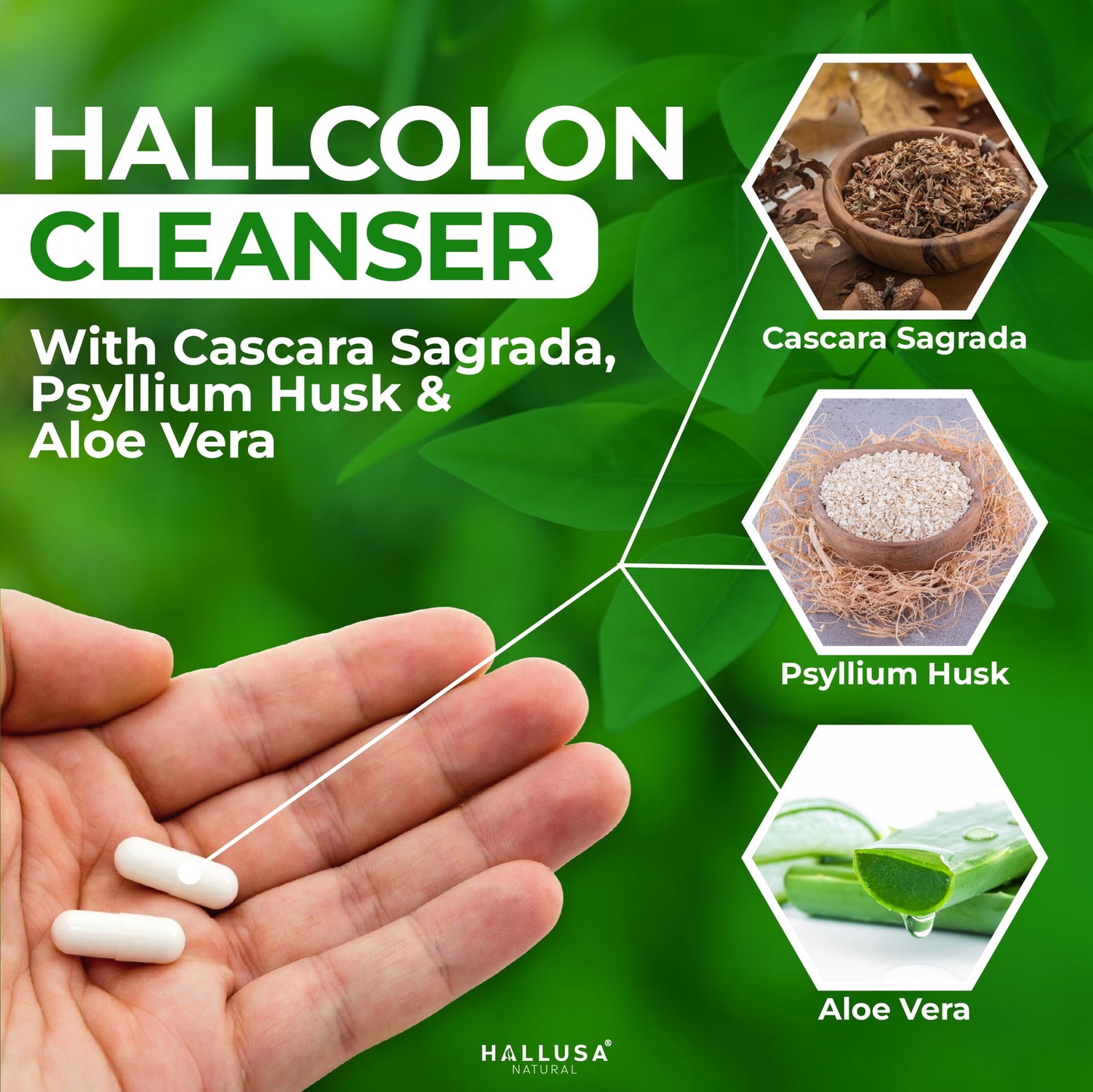 Hallusa Natural HallColon Cleanse Capsule, 90 Count