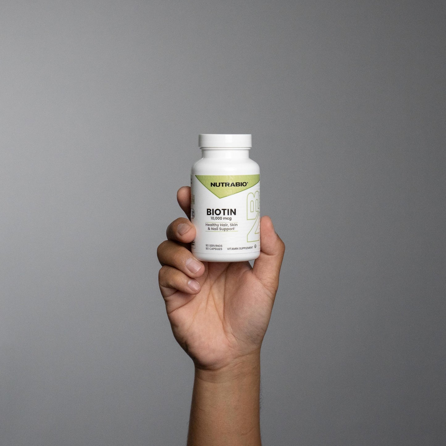 NutraBio Biotin 10000mcg Vegetable Capsules, 90 Count