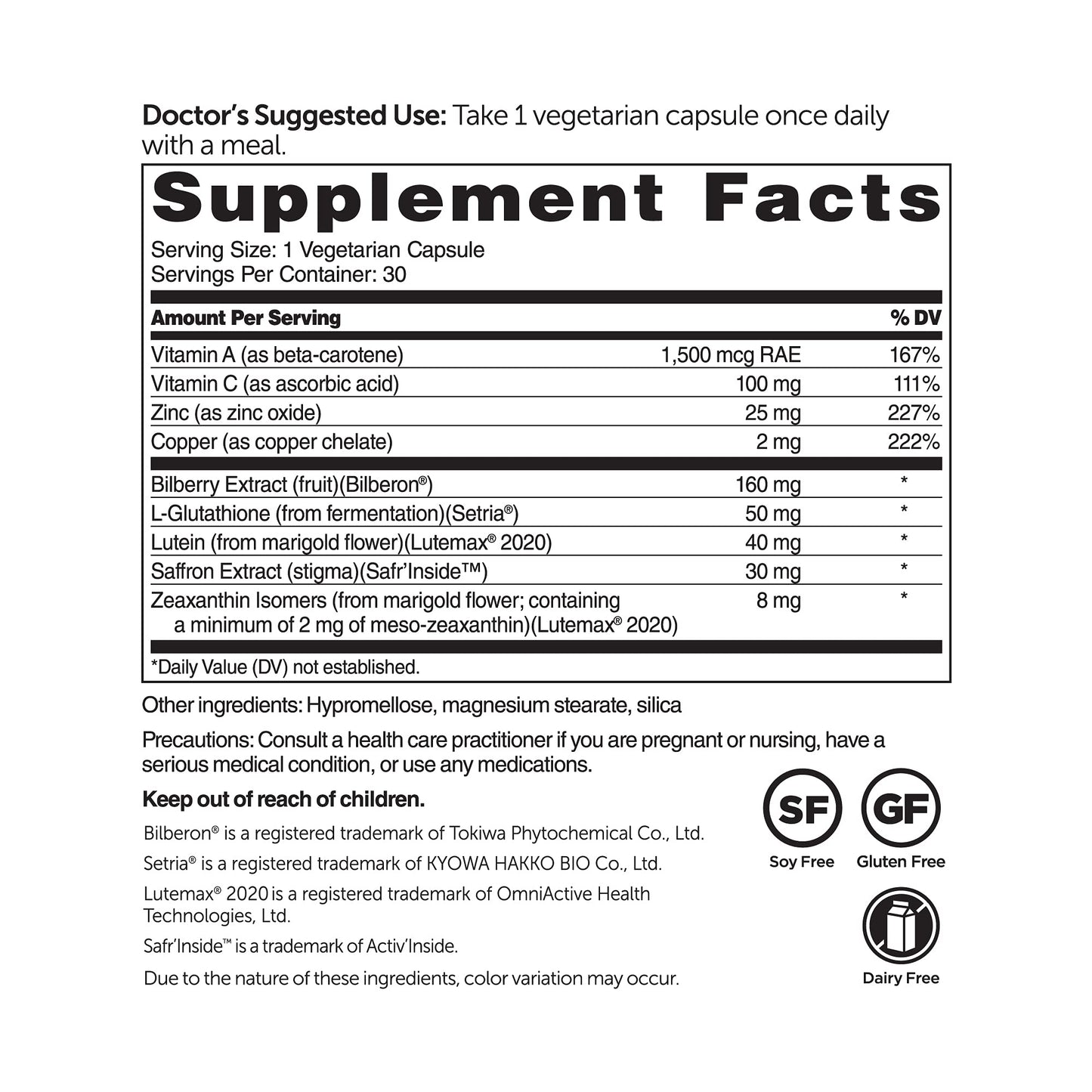 DR.WHITAKER Vision Essentials Ultra with Lutein Capsules, 30 Count