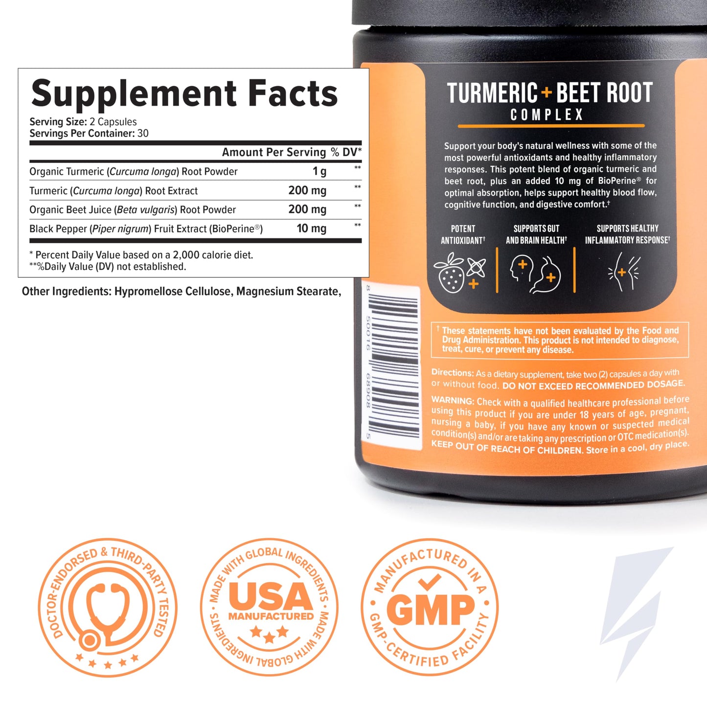 InnoSupps Turmeric + Beet Root 60 Capsules