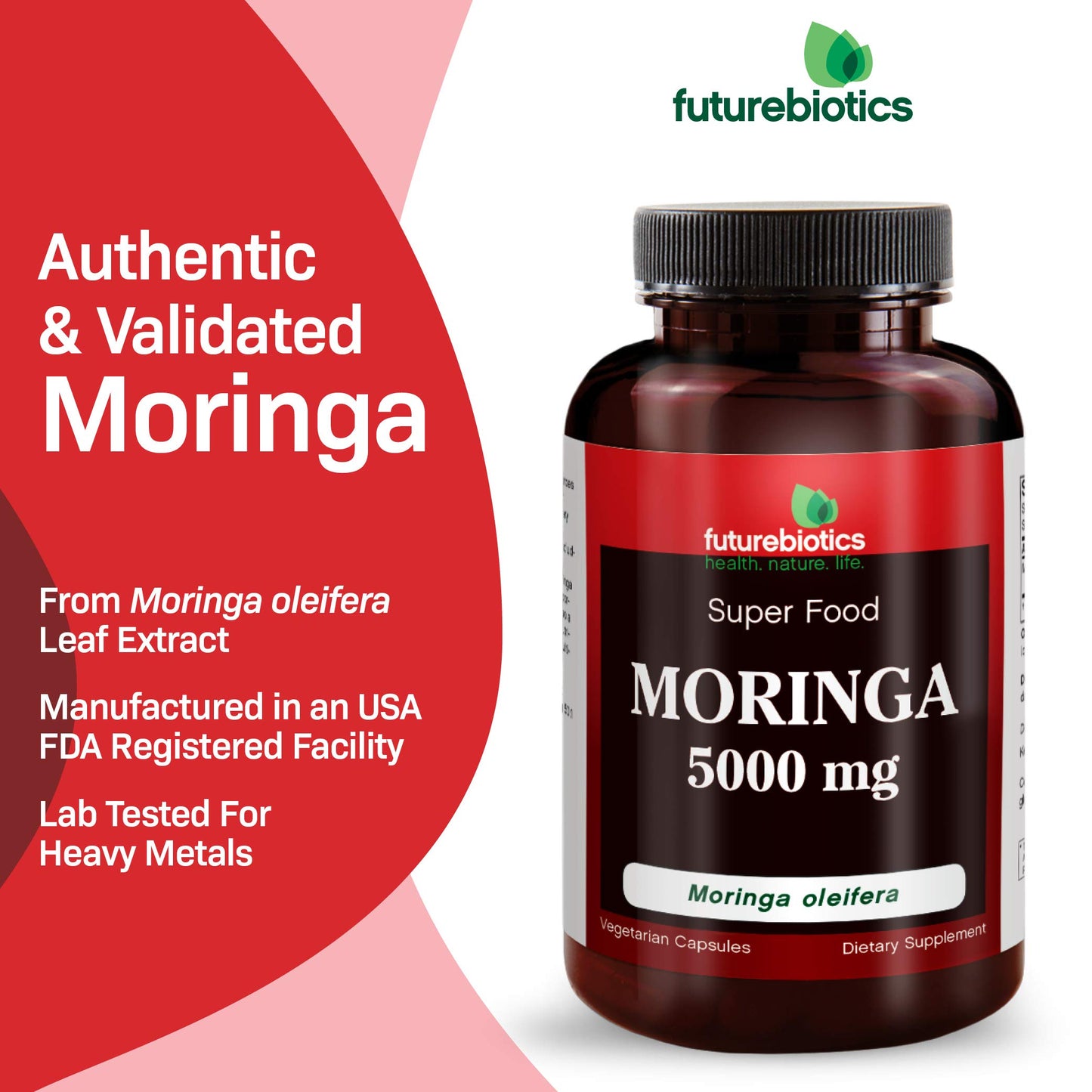 Futurebiotics Moringa 5000 mg Capsules, 60 Count