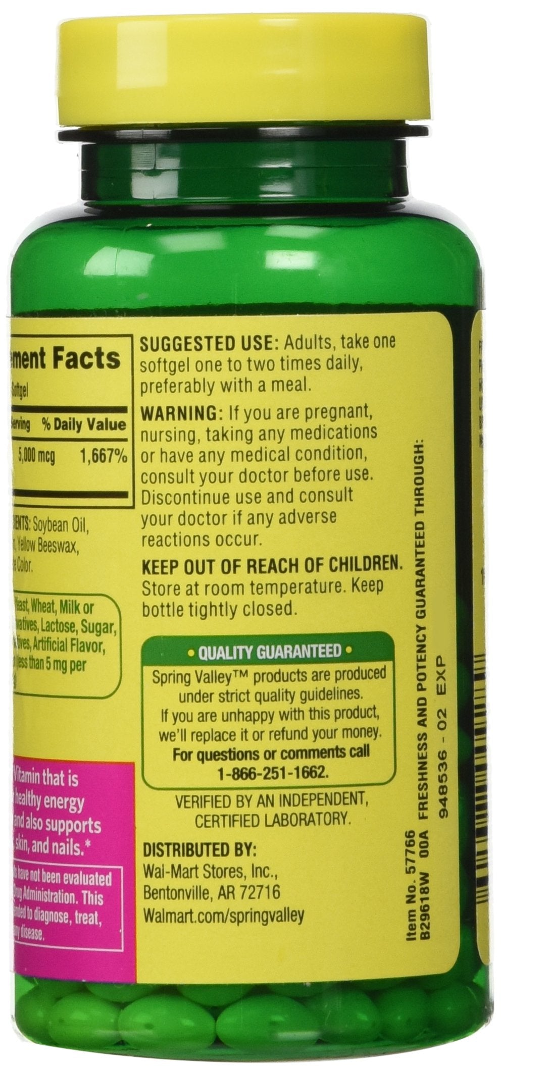 Spring Valley Biotin 5000 mcg Softgels 240 Count