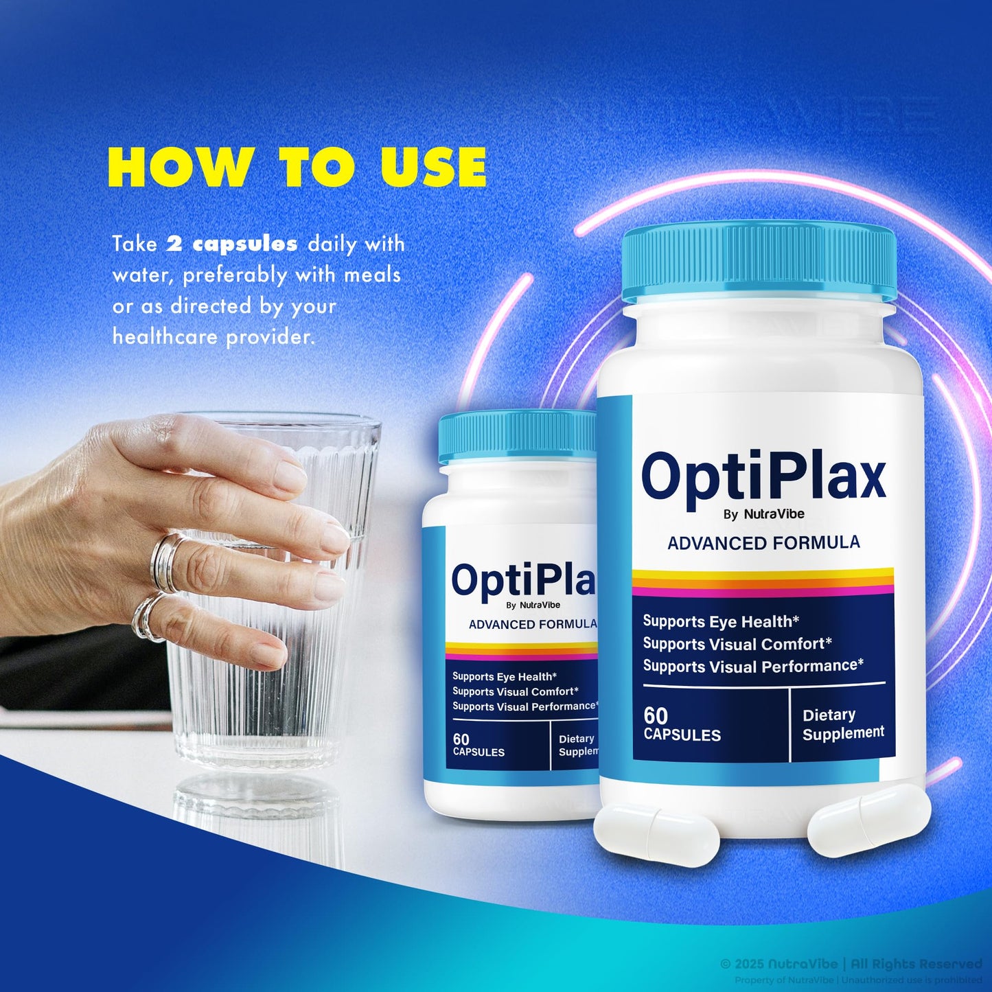 NutraVibe OptiPlax Eye Supplement Capsules 120 Capsules