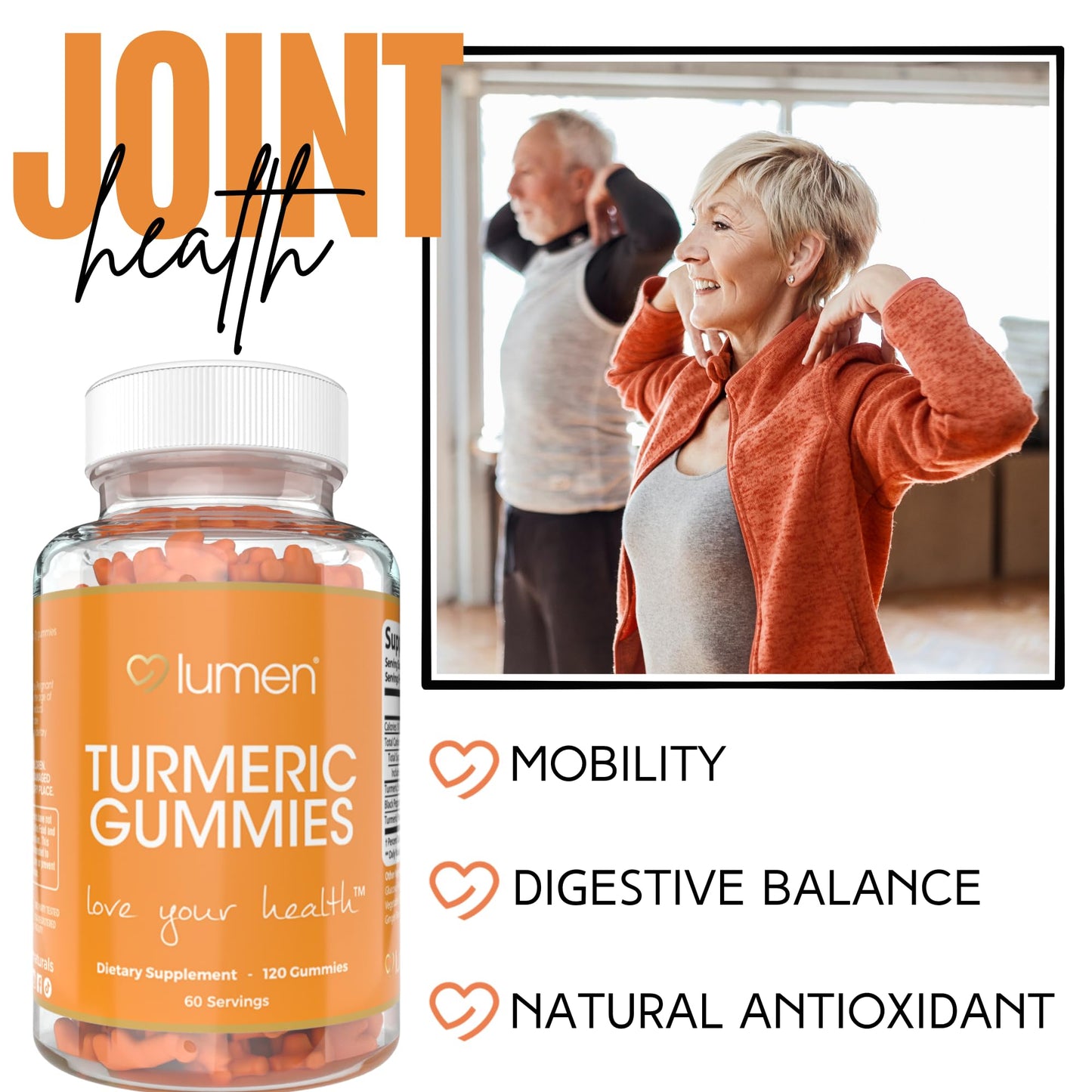 Lumen Naturals Turmeric Gummies for Women, 120 Count