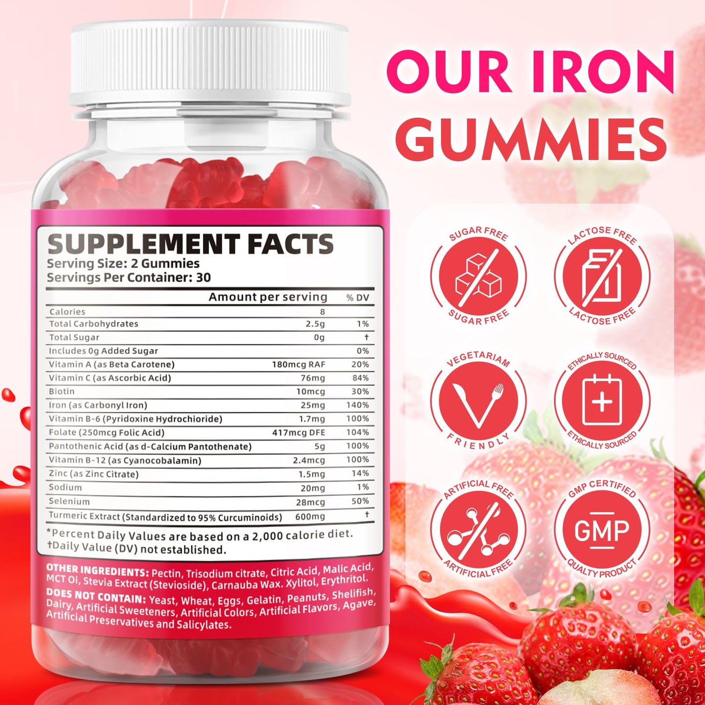 BVIVLOO Vegan Iron Gummies 2-Pack
