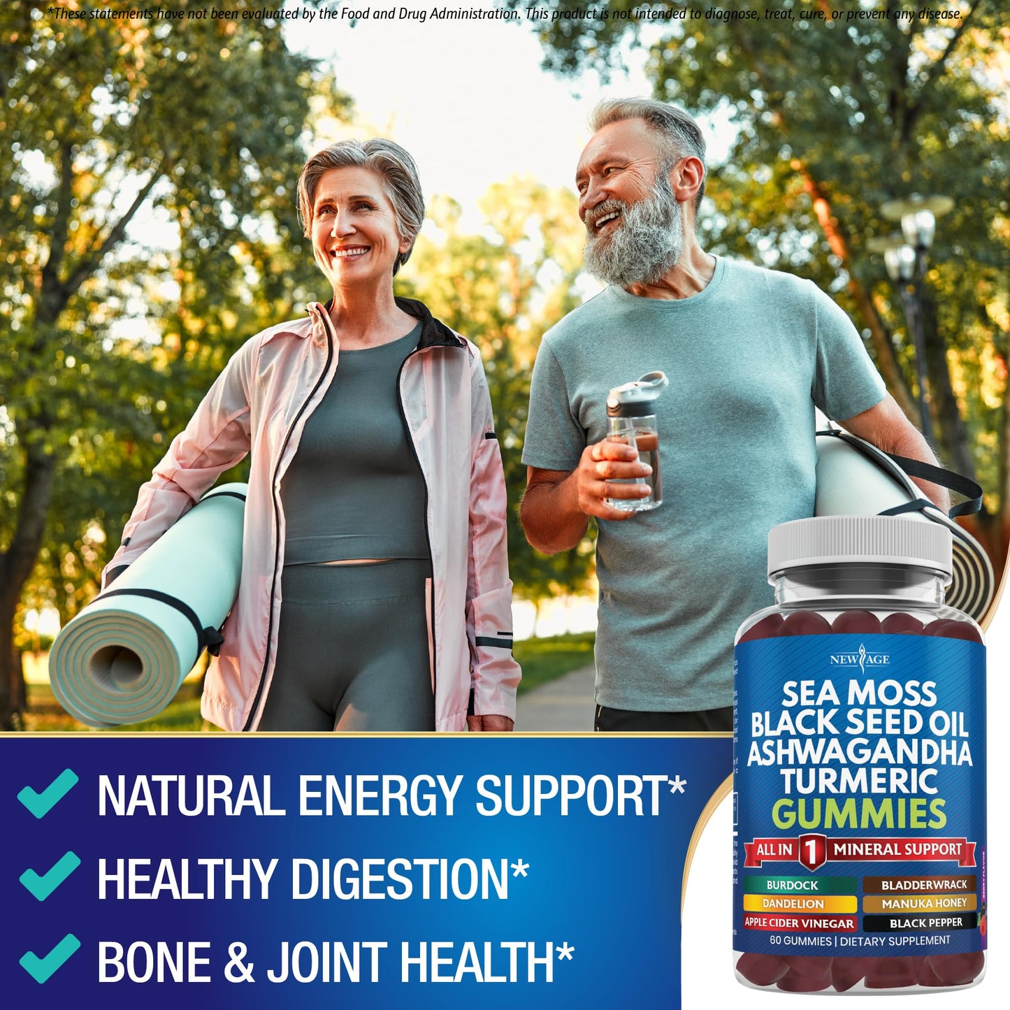 NEW AGE Sea Moss Gummies, 180 Gummies