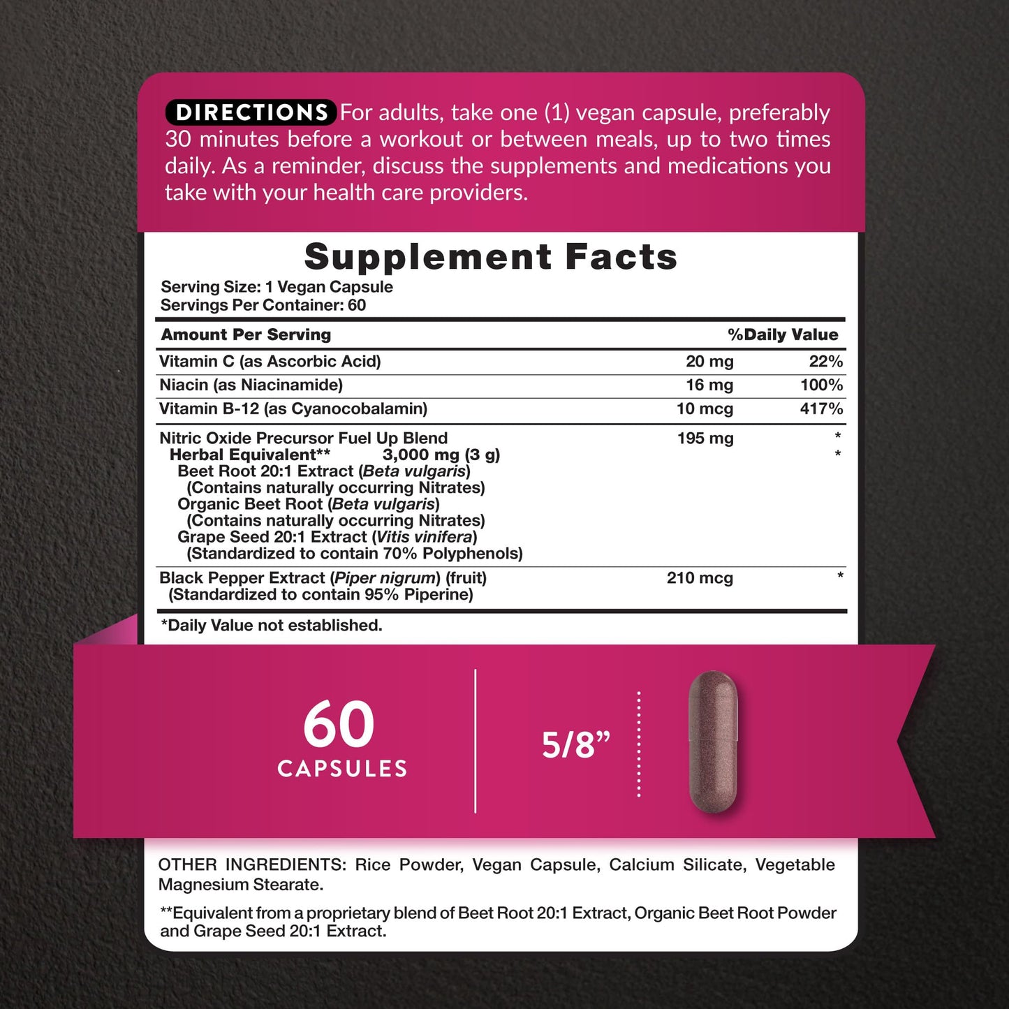 Nature's Truth Beet Root Capsule 60 Count
