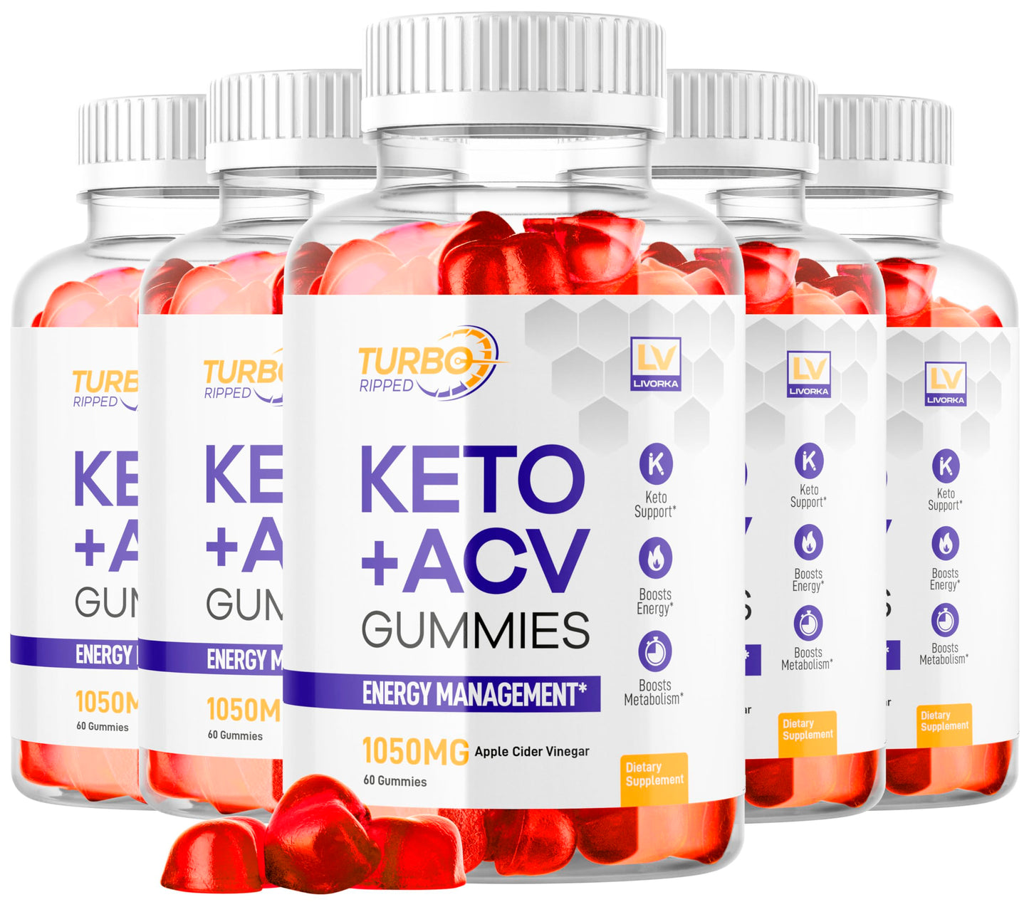 LIVORKA Turbo Ripped Keto Weight Loss ACV Gummies 300 Gummies