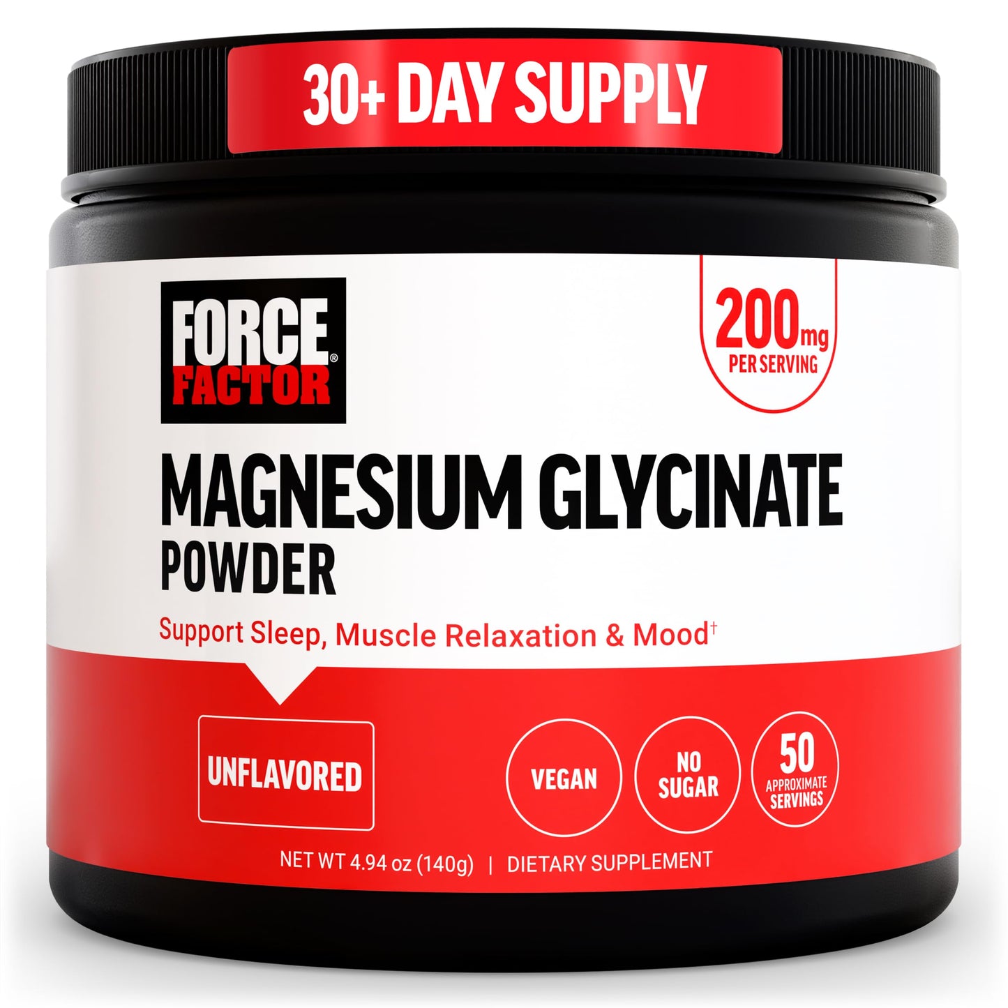 Force Factor Magnesium Glycinate 200mg Powder 4.94 oz