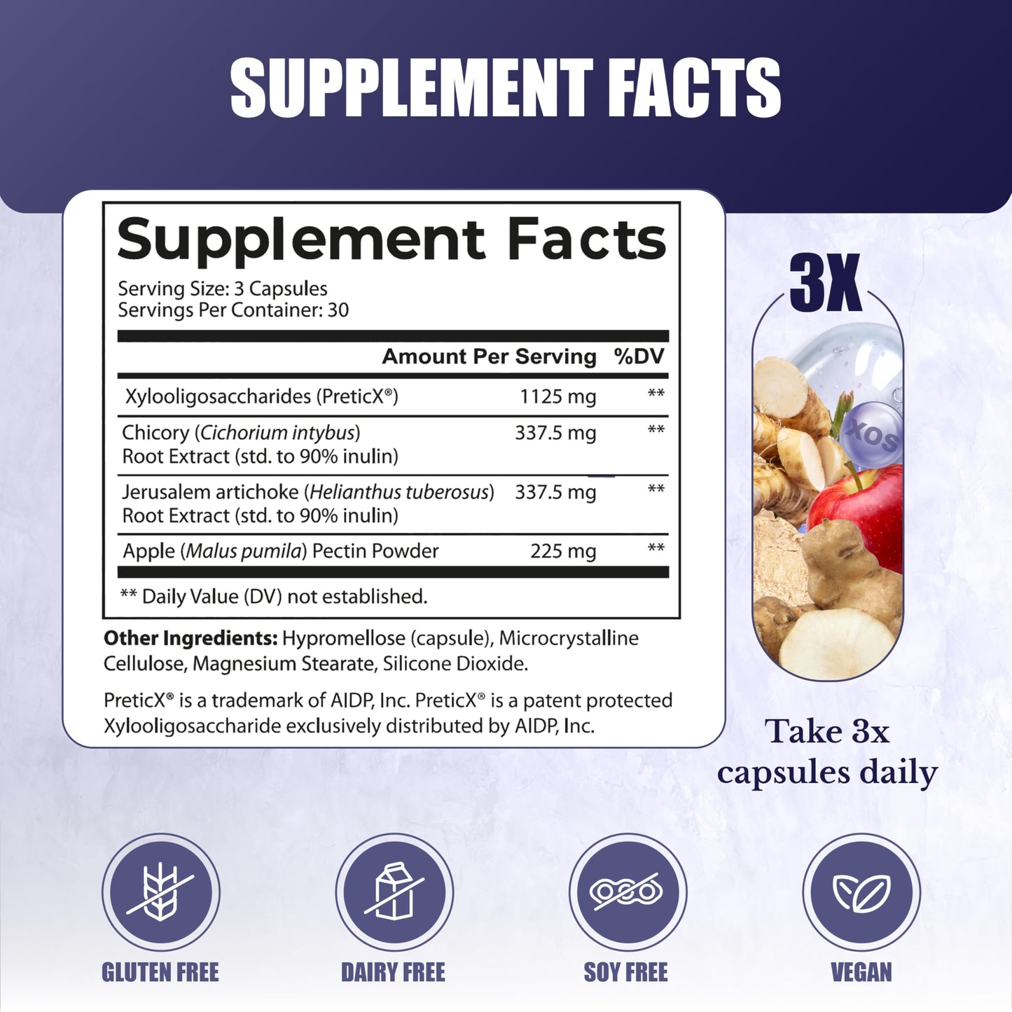 NATION HEALTH MD Prebiotics for Women & Men Capsule 90 Count