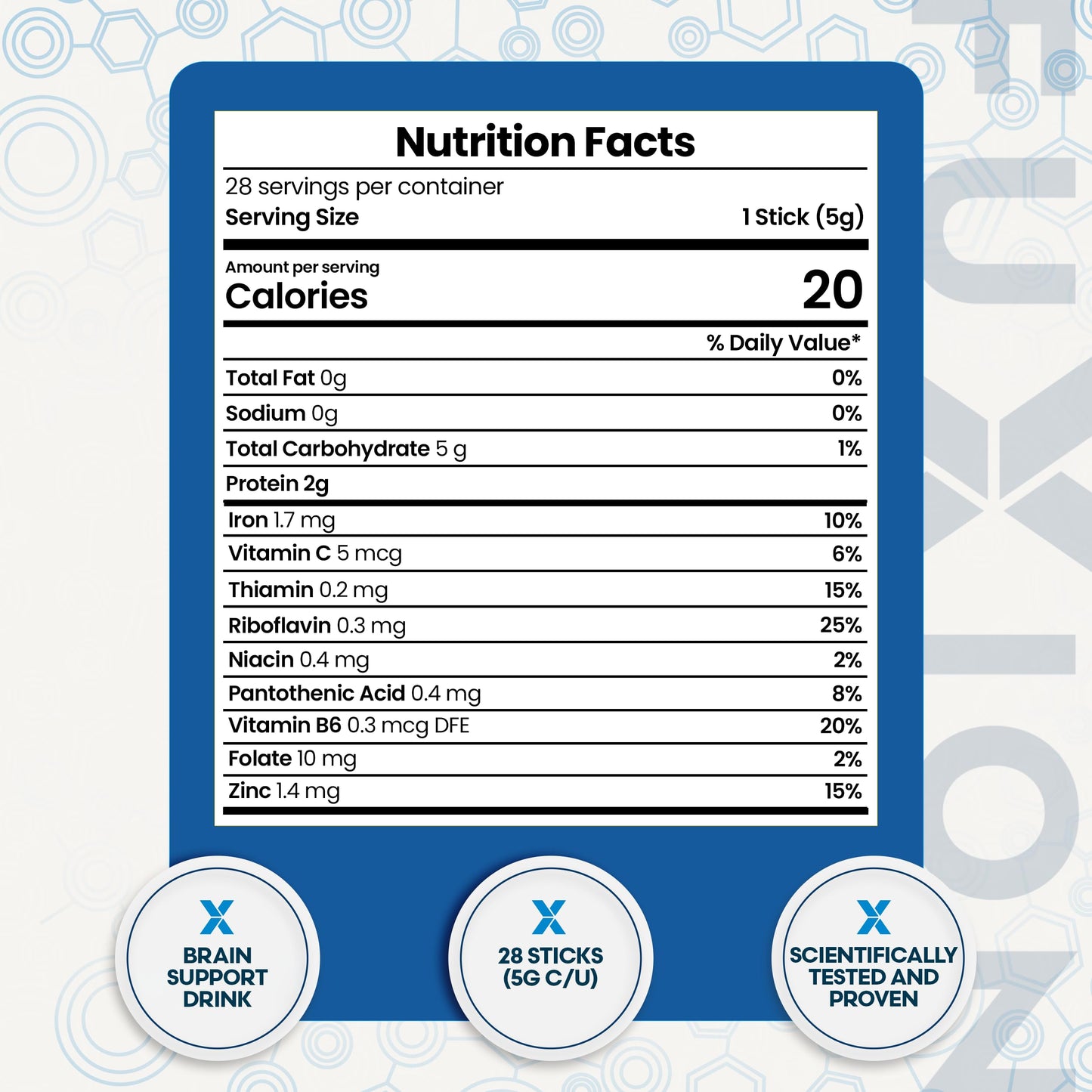FuXion ON Brain Support Drink Powder, 16