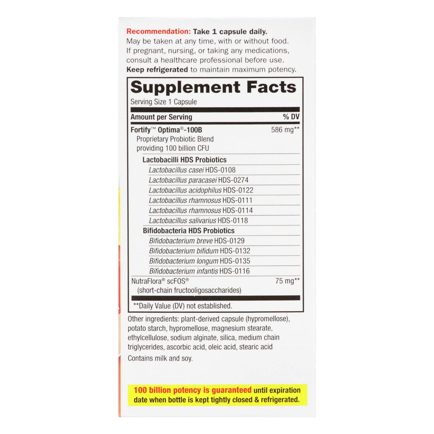 Nature's Way Fortify Optima Probiotic for Adults Capsules 30 Count