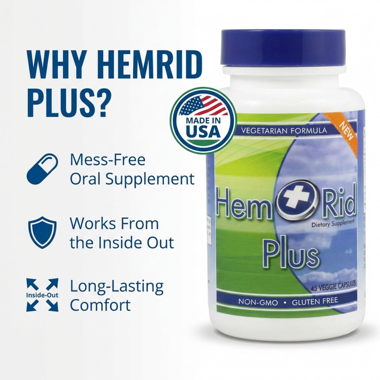HemRid Plus Advanced Herbal Comfort Formula Capsules 45