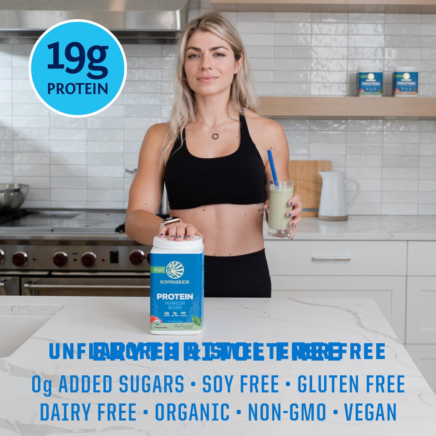 Sunwarrior Warrior Blend Vegan Organic Protein Powder, 30 Servings