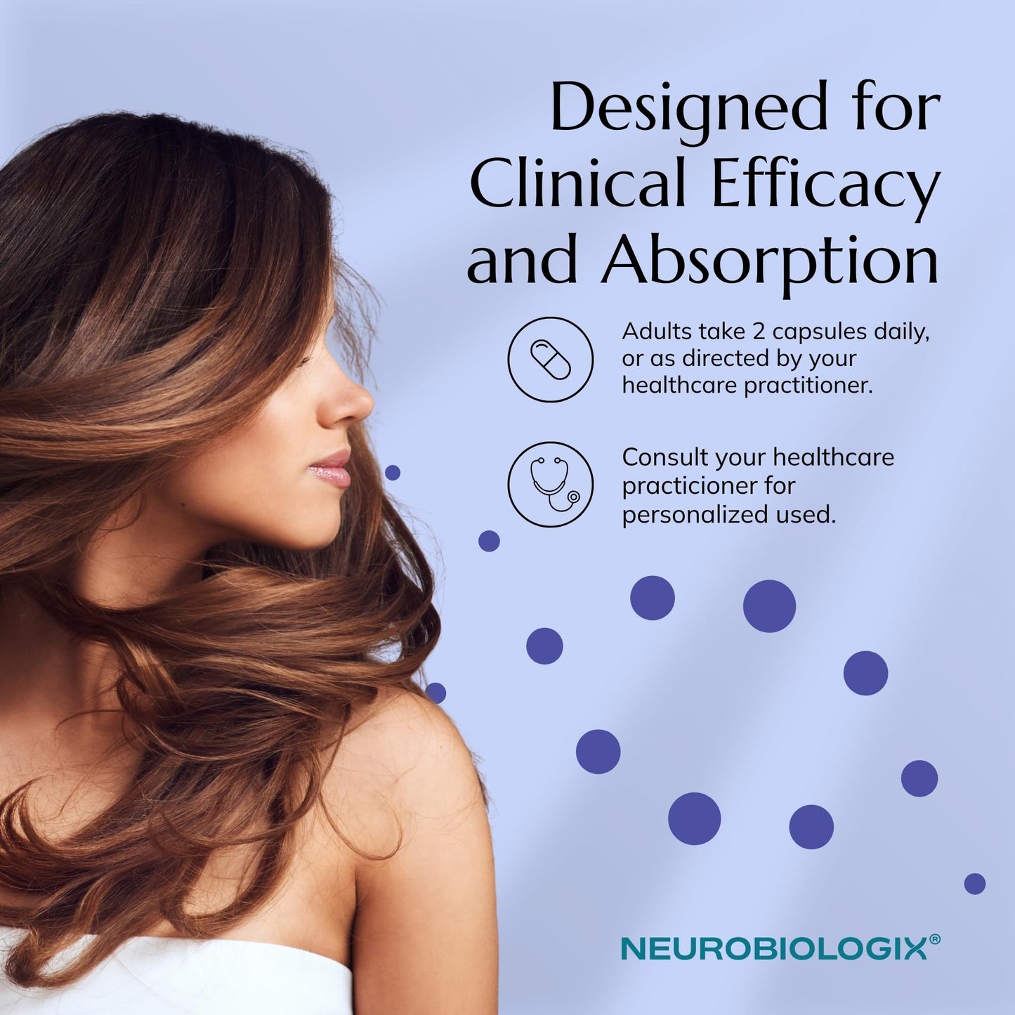Neurobiologix Hair Skin & Nail Peptides, Biotin & Collagen Peptide Supplement for Hair Skin Nail Support, Amino Acid & Peptide Complex for Daily Beauty Wellness, Gluten Free, Vegetarian, 90 Capsules