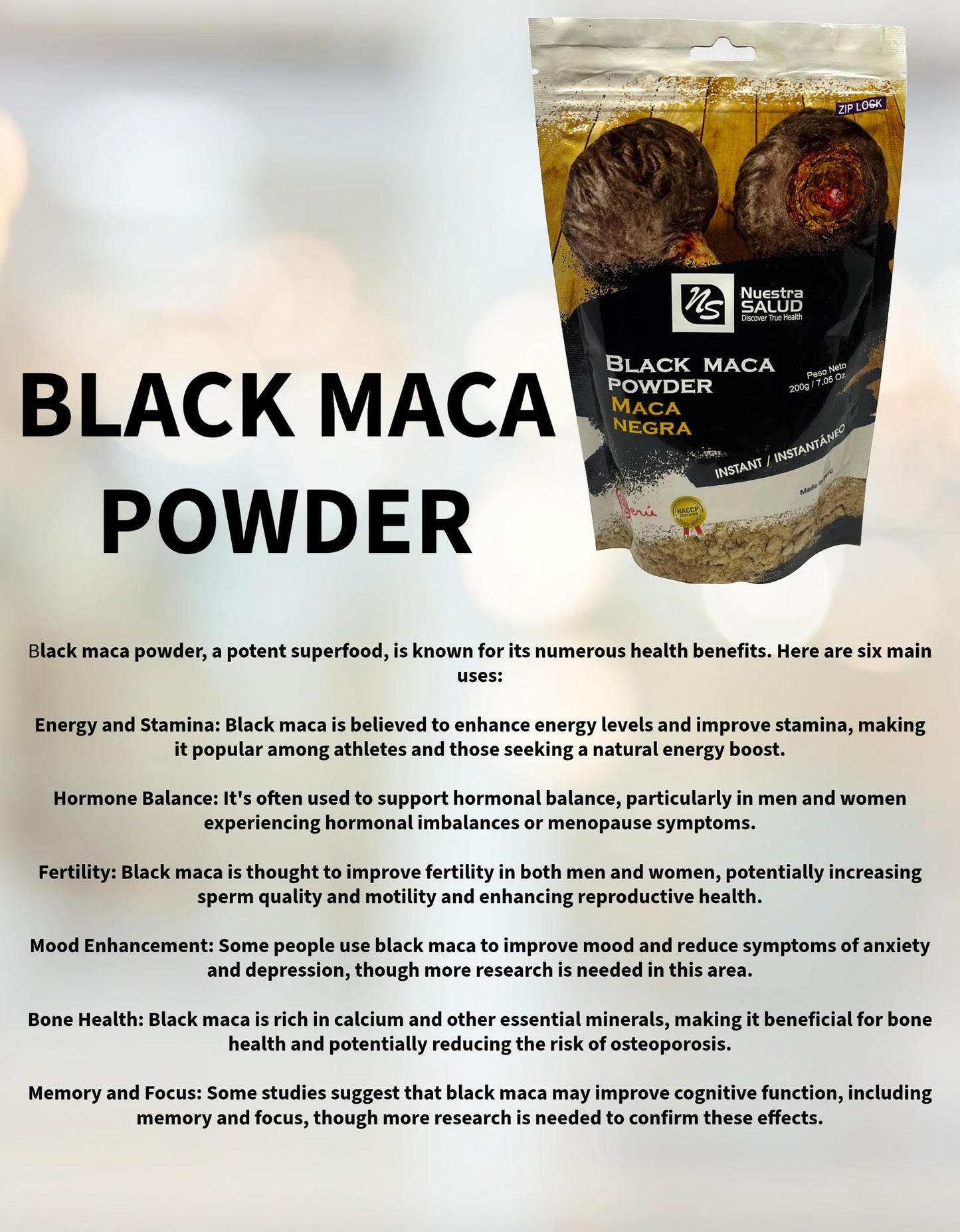 Generic Black Maca Root Powder 14.11 oz