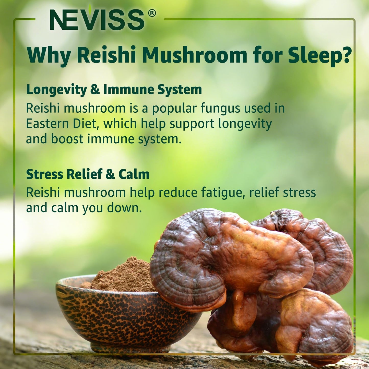 NEVISS Reishi Mushroom Sleep Gummies 60 Count
