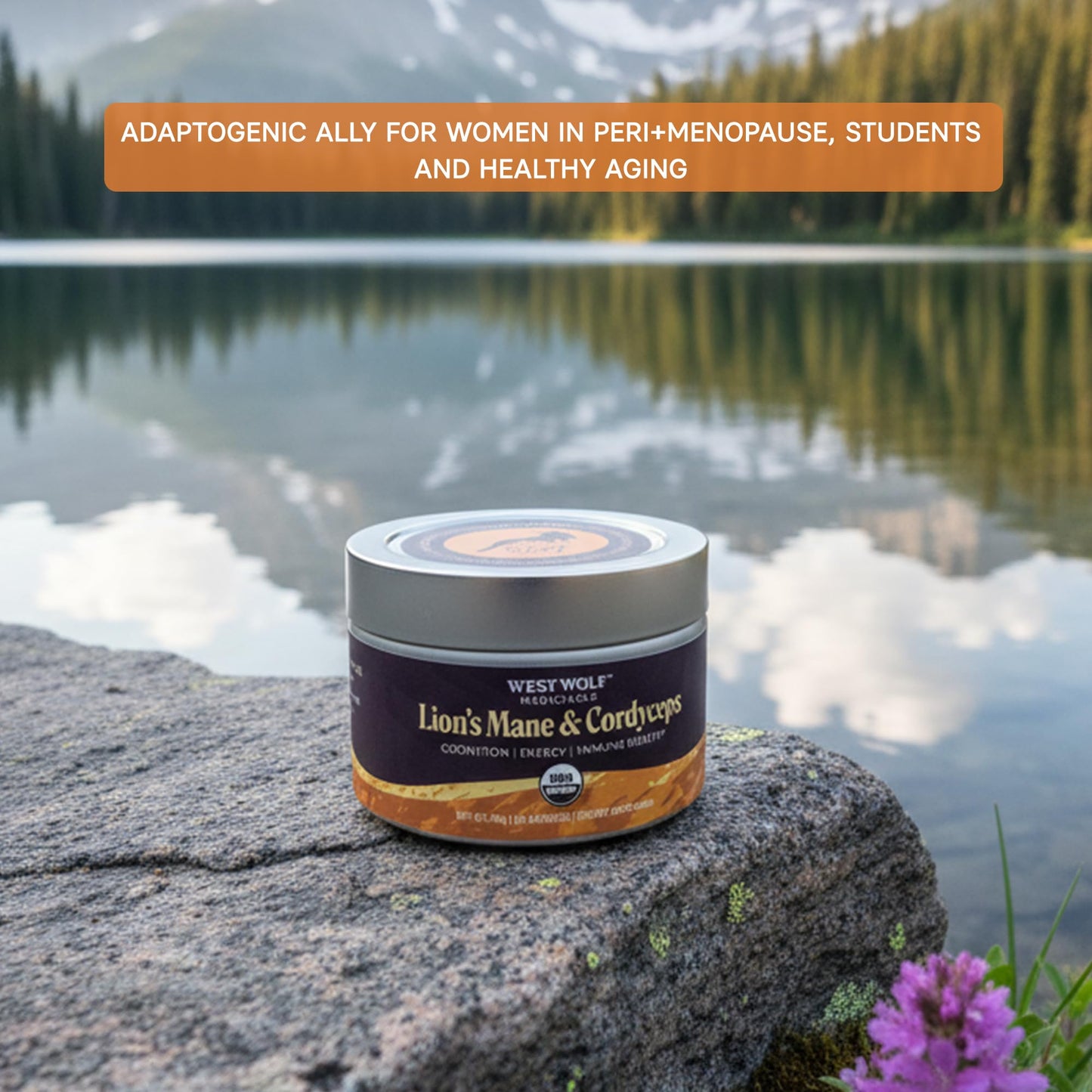 West Wolf Medicinals Lion's Mane & Cordyceps Mushroom Extract Capsules, 120 Capsules