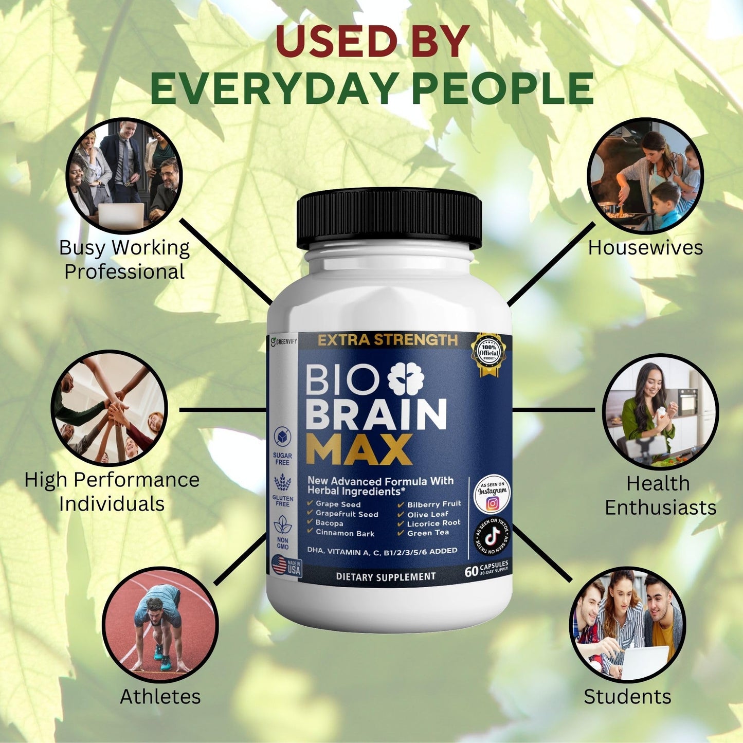 GREENVIFY Bio Brain Max, 60 Capsules