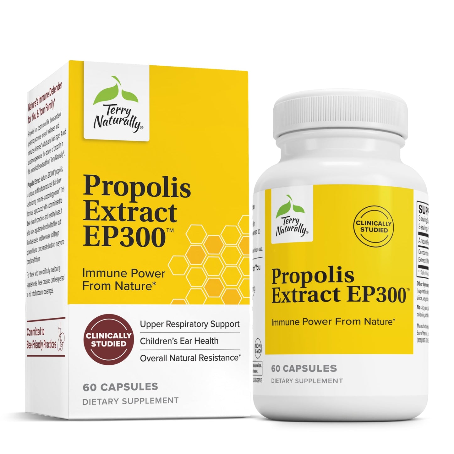 Terry Naturally Propolis Extract EP300 Throat & Health Support 60 Capsules