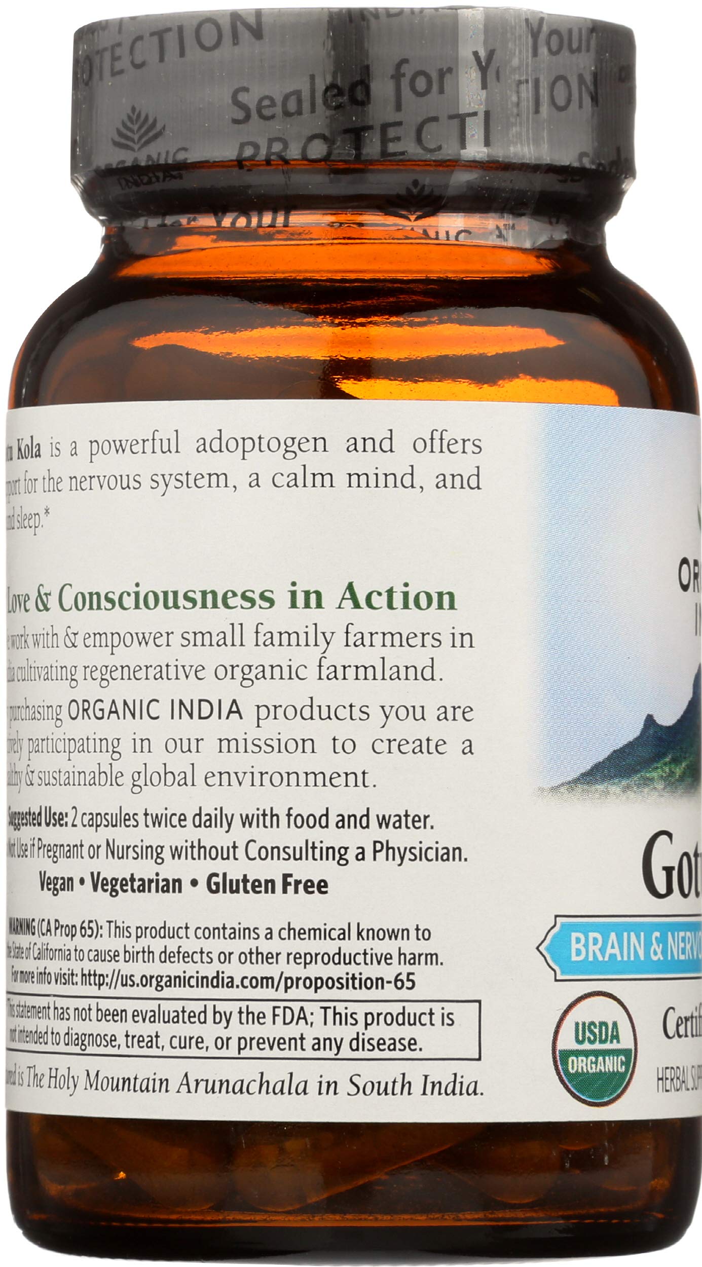 Organic India Brahmi Gotu Kola Capsule 1 Count