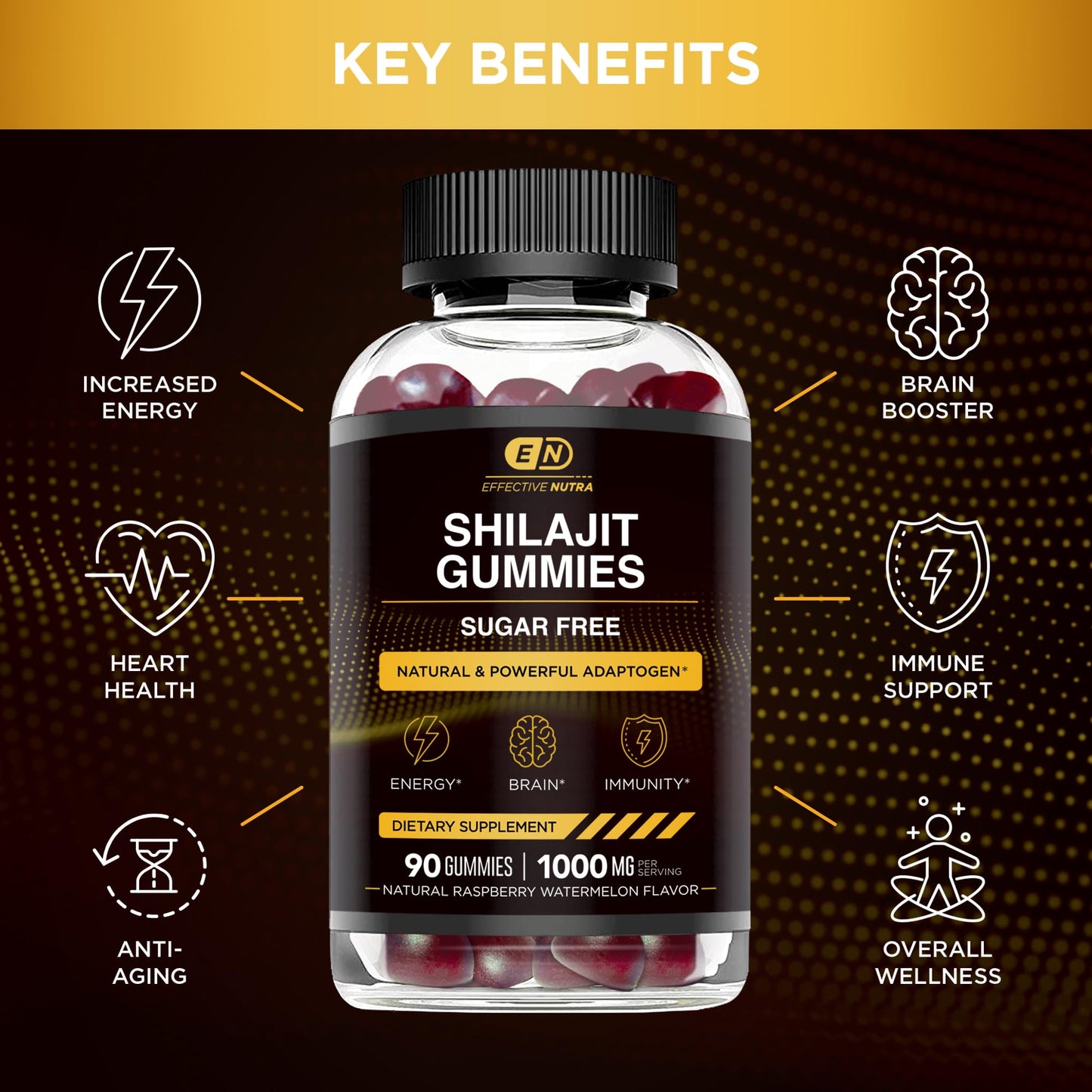 Effective Nutra Shilajit Gummies 1000mg, 90 Count
