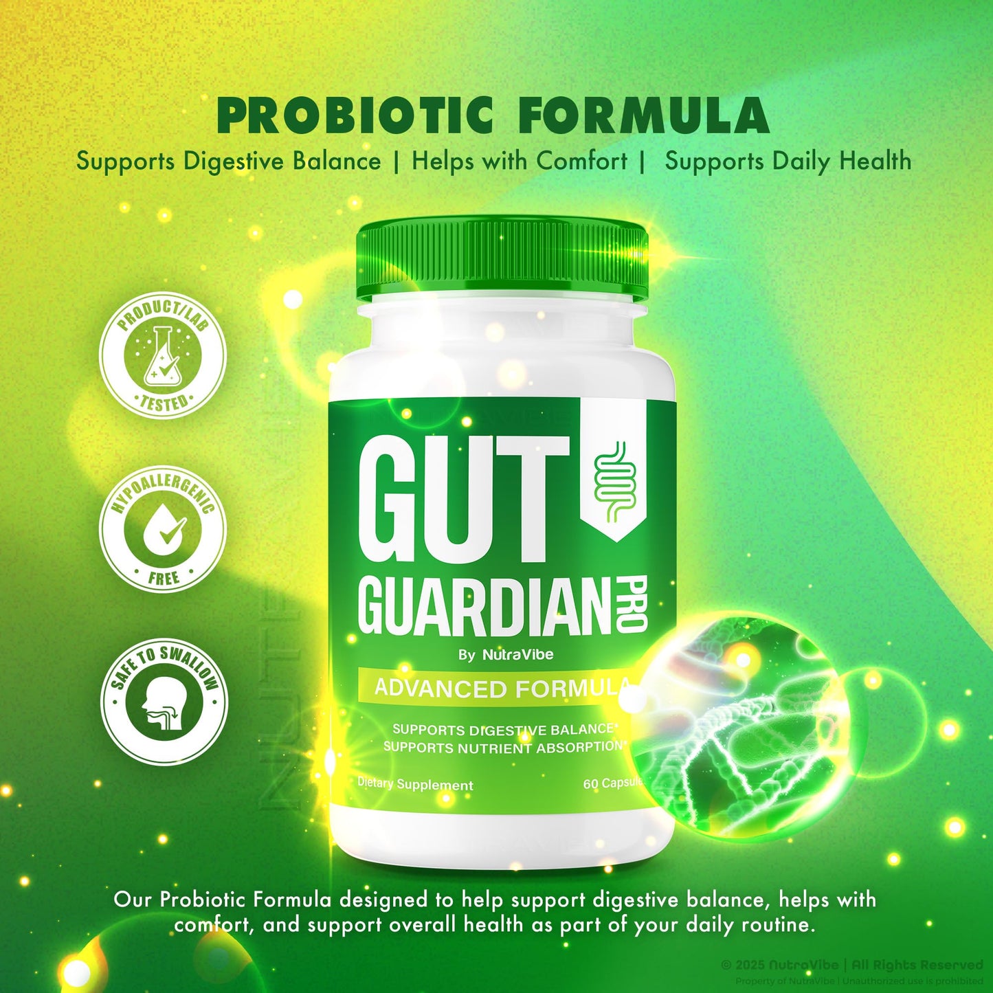 NutraVibe Gut Guardian Pro Capsules 60 Count