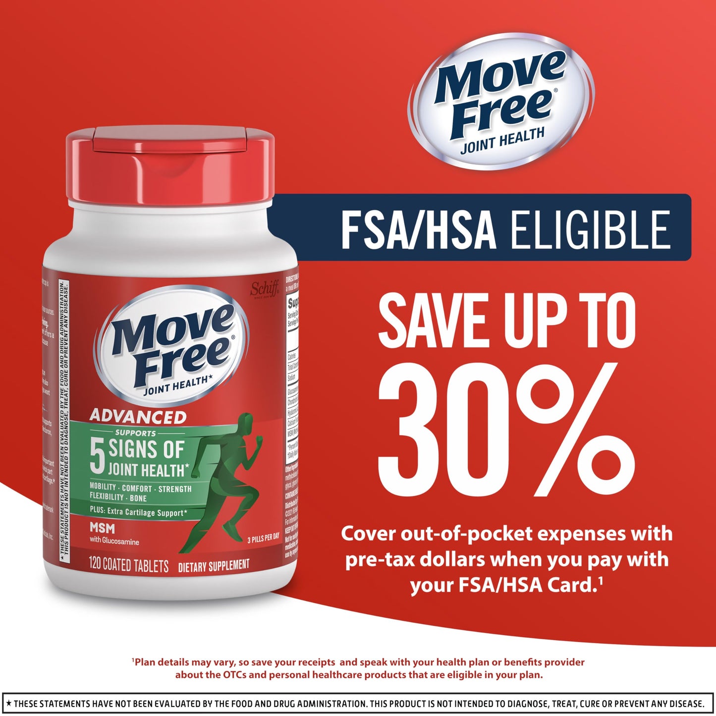 Move Free Advanced Glucosamine Chondroitin MSM Joint Support Supplement Tablets 360 Tablets