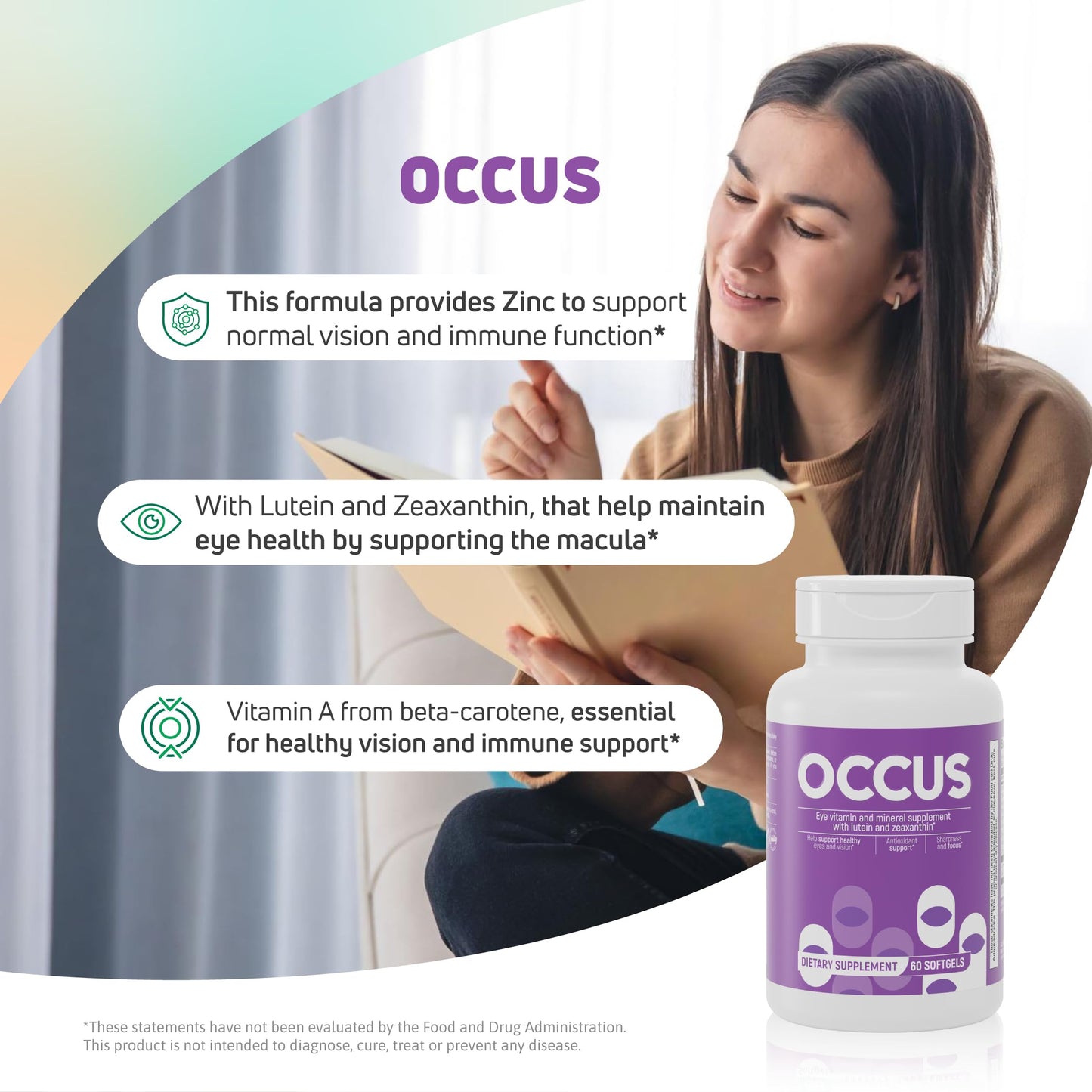 Nutra Nutrition Eye Vitamins Lutein Zeaxanthin A C E Zinc Support Softgels 60