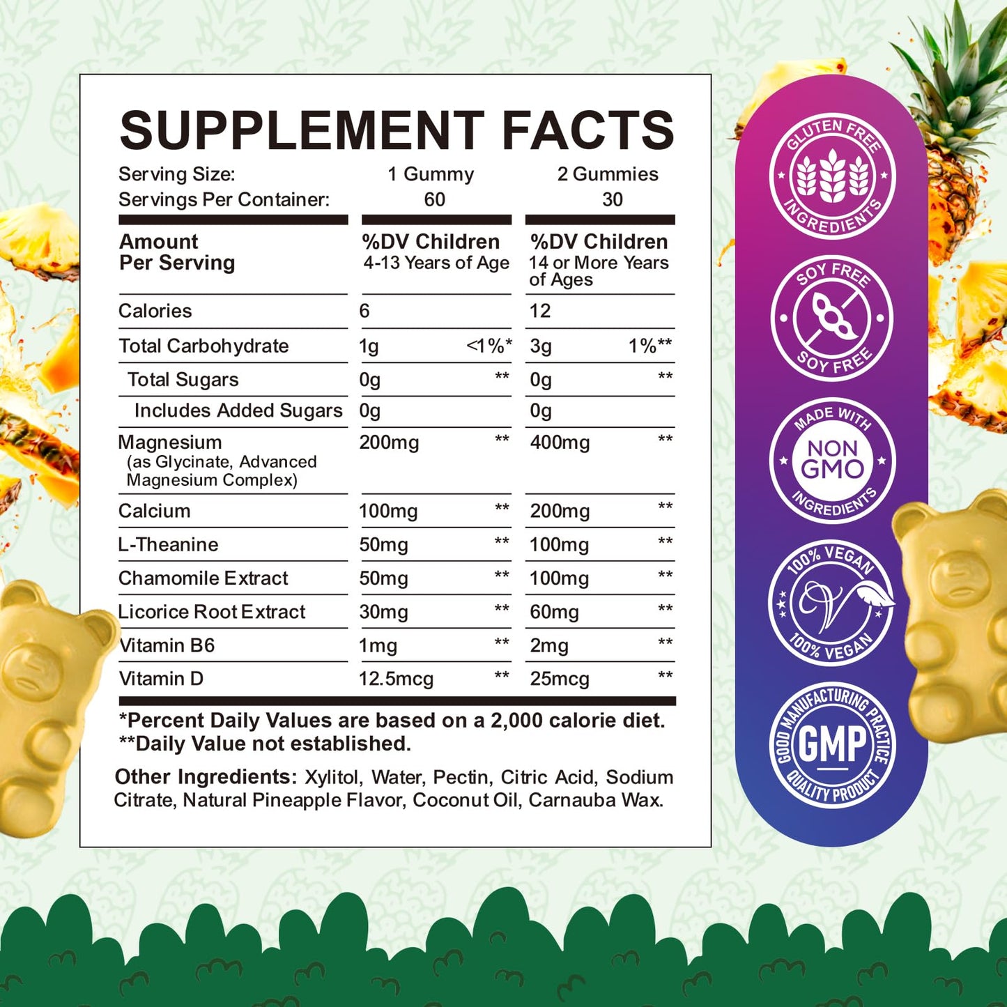 ReviNutra Magnesium Glycinate Gummies for Kids & Adults, 120 Gummies