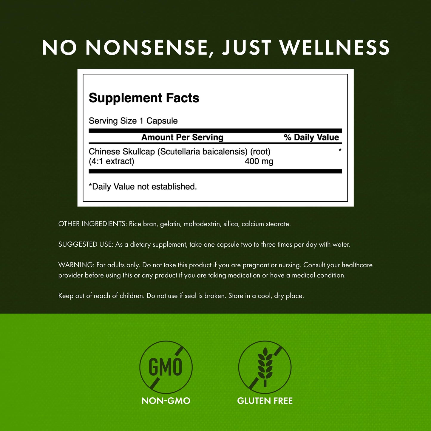 Swanson Chinese Skullcap Capsule 90 Capsules
