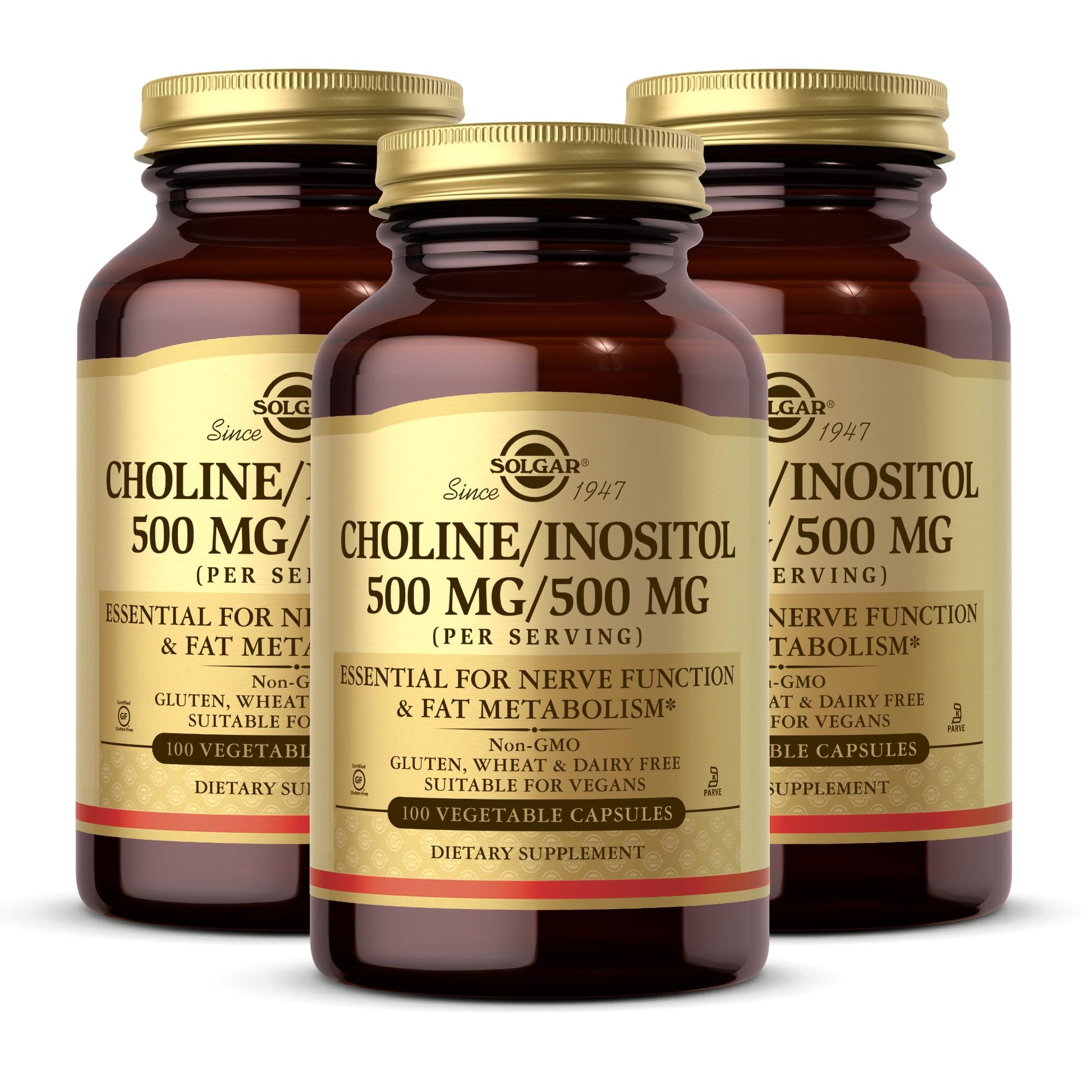 Solgar Choline/Inositol 500 mg/500 mg Capsules, 300 Count