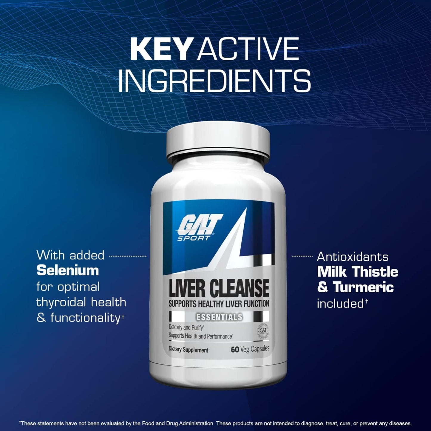 GAT SPORT Essentials Liver Cleanse Multivitamin Capsule, 60 Count