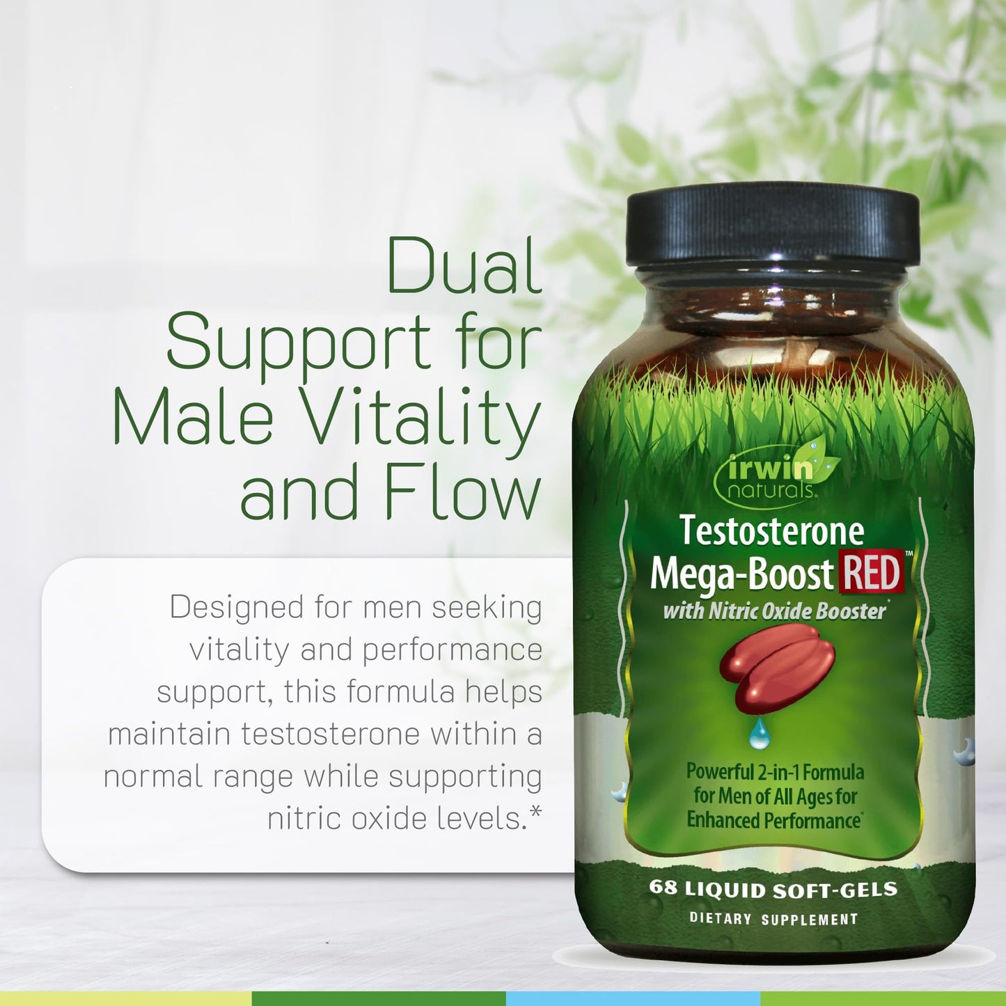 Irwin Naturals Testosterone Mega-Boost RED with Nitric Oxide Softgels 68 Count