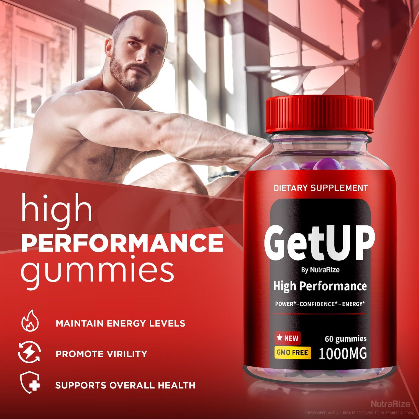 NutraRize Get Up Multivitamin Gummies, 120 Gummies
