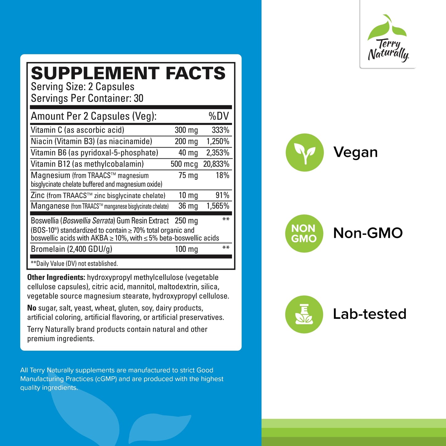 Terry Naturally Healthy Ligaments & Tendons Dietary Supplement Capsules, 120 Capsules