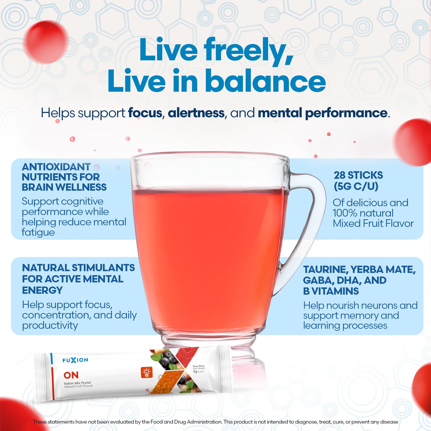 FuXion ON Brain Support Drink Powder, 16