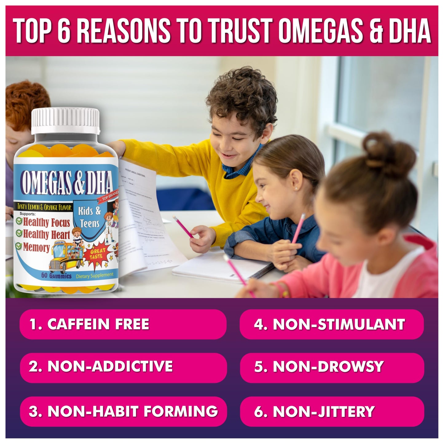 Celebrity LifeStyle Product Kids Omega-3 DHA Gummies 60 Count