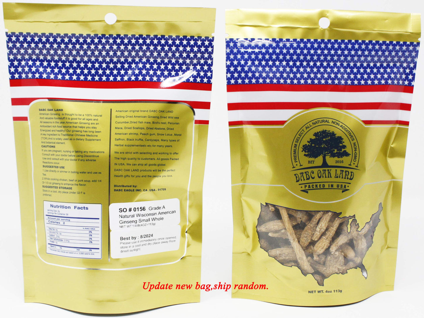DABC OAK LAND American Wisconsin Ginseng Tablets, 4 Count