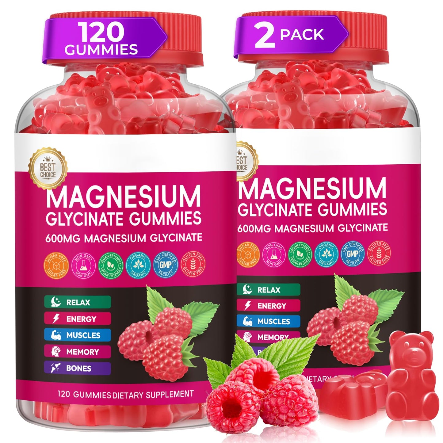 Xytora Magnesium Glycinate Gummies 600mg, 240 Count